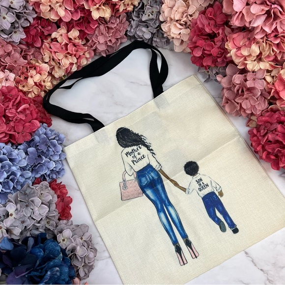 Eco-Friendly Mother Son Queen and Prince Folding Tote Bag - Picture 3 of 14
